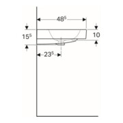 Geberit Waschtisch iCon 75x48,5cm, we. K-Tect, m Hahnl., m ÜL-4
