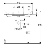 Geberit Waschtisch iCon 75x48,5cm, we. K-Tect, m Hahnl., m ÜL-5