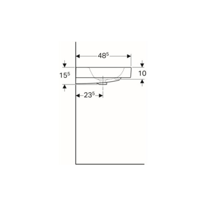 Geberit Waschtisch iCon 75x48,5cm, we. K-Tect, m Hahnl., m ÜL