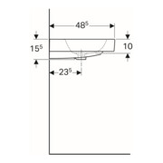 Geberit Waschtisch iCon 75x48,5cm, we., m Hahnloch, mit Überlauf-4