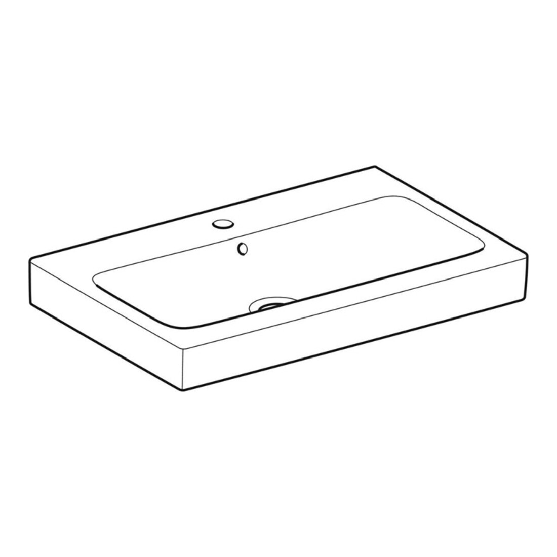 Geberit Waschtisch iCon 75x48,5cm, we., m Hahnloch, mit Überlauf