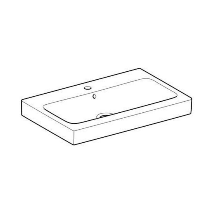 Geberit Waschtisch iCon 75x48,5cm, we., m Hahnloch, mit Überlauf