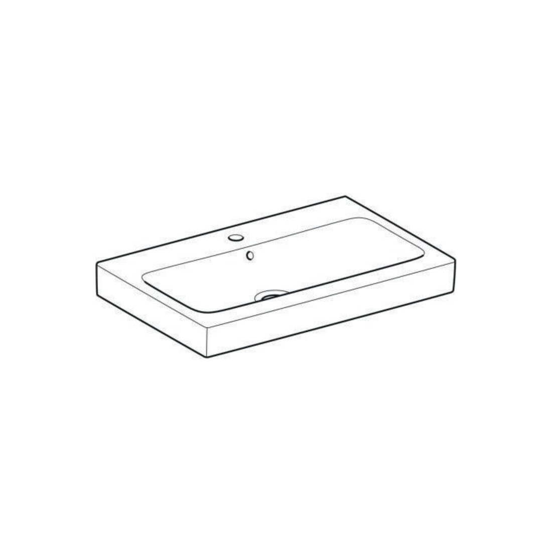 Geberit Waschtisch iCon 75x48,5cm, we., m Hahnloch, mit Überlauf