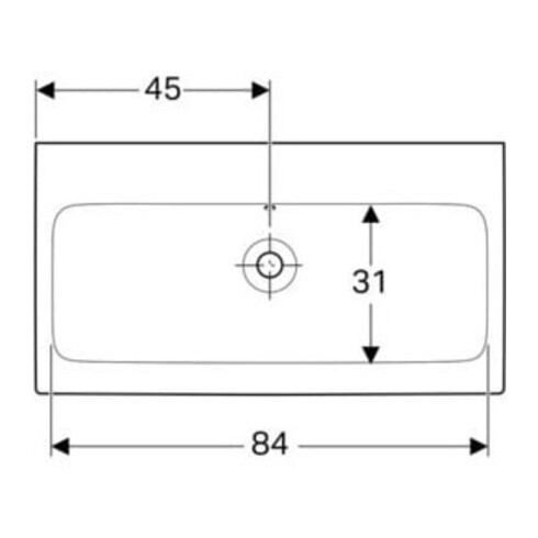 Geberit Waschtisch iCon 90x48,5cm, we. K-Tect, o. Hahnl., m ÜL