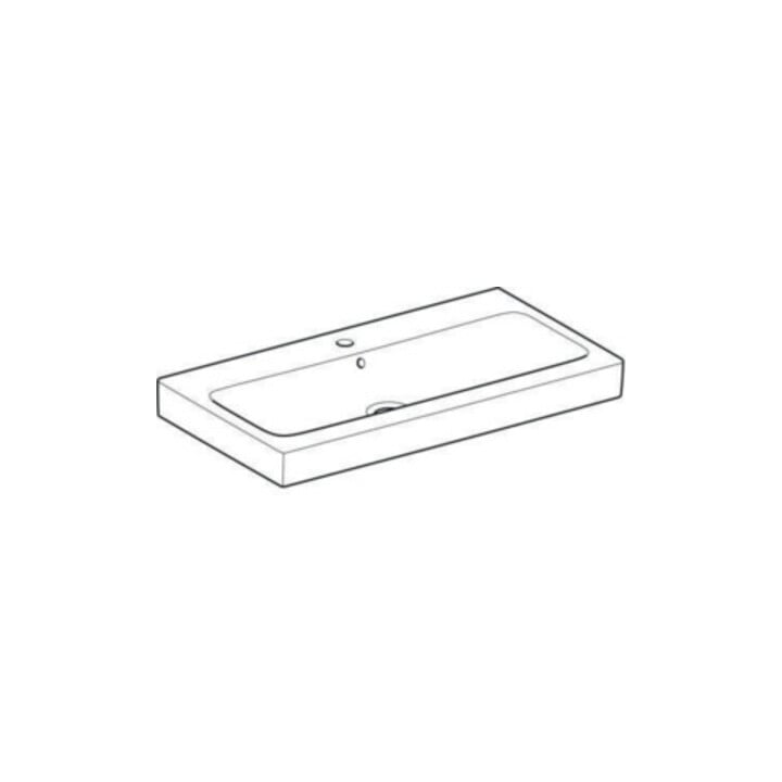 Geberit Waschtisch iCon 90x48,5cm, we., m Hahnloch, mit Überlauf