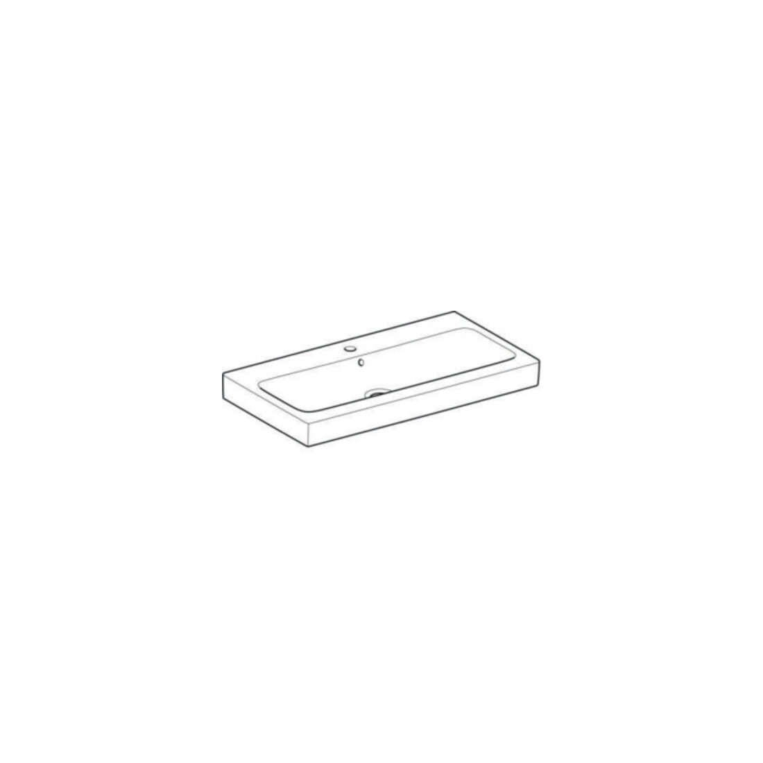 Geberit Waschtisch iCon 90x48,5cm, we., m Hahnloch, mit Überlauf