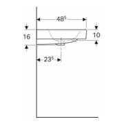 Geberit Waschtisch iCon 90x48,5cm, we., m Hahnloch, mit Überlauf-4