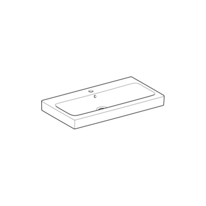 Geberit Waschtisch iCon 90x48,5cm, we., m Hahnloch, mit Überlauf