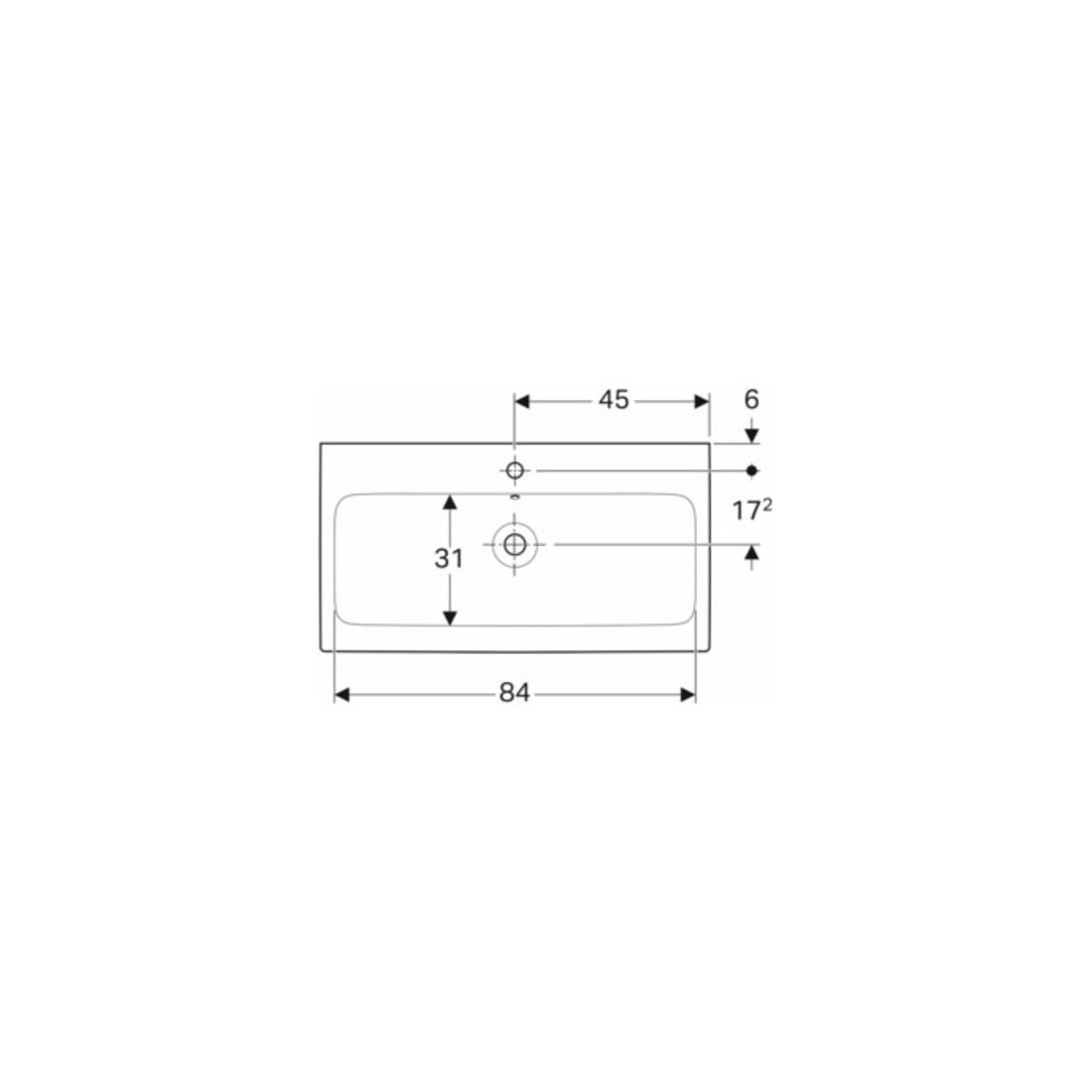 Geberit Waschtisch iCon 90x48,5cm, we., m Hahnloch, mit Überlauf