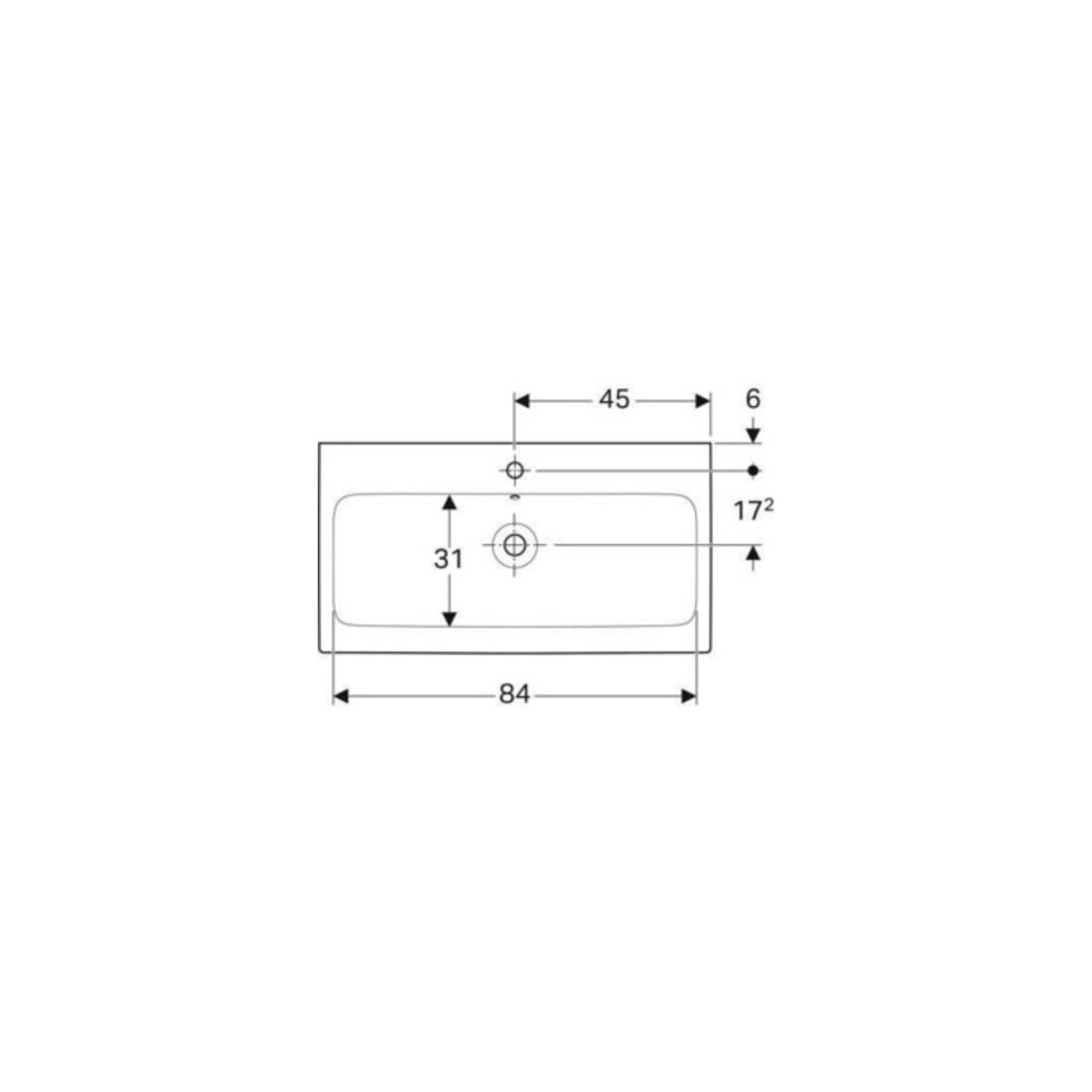 Geberit Waschtisch iCon 90x48,5cm, we., m Hahnloch, mit Überlauf