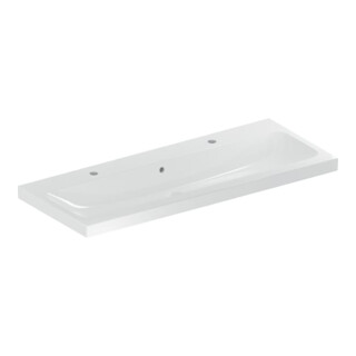 Geberit Waschtisch iCon Light 120x48cm, Hahnl. li/re, m ÜL, we. K-Tect