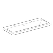 Geberit Waschtisch iCon Light 120x48cm, Hahnl. li/re, m ÜL, we. K-Tect-2