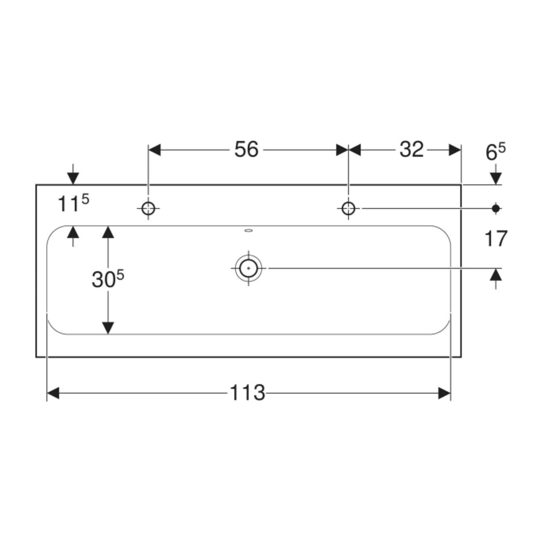 Geberit Waschtisch iCon Light 120x48cm, Hahnl. li/re, m ÜL, we. K-Tect