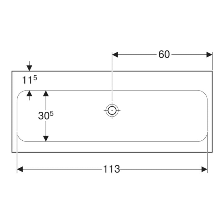 Geberit Waschtisch iCon Light 120x48cm, o. Hahnl., o. ÜL, we. KeraTect