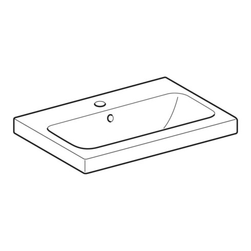 Geberit Waschtisch iCon Light 60x42cm, Hahnl. mit., m ÜL, we. KeraTect