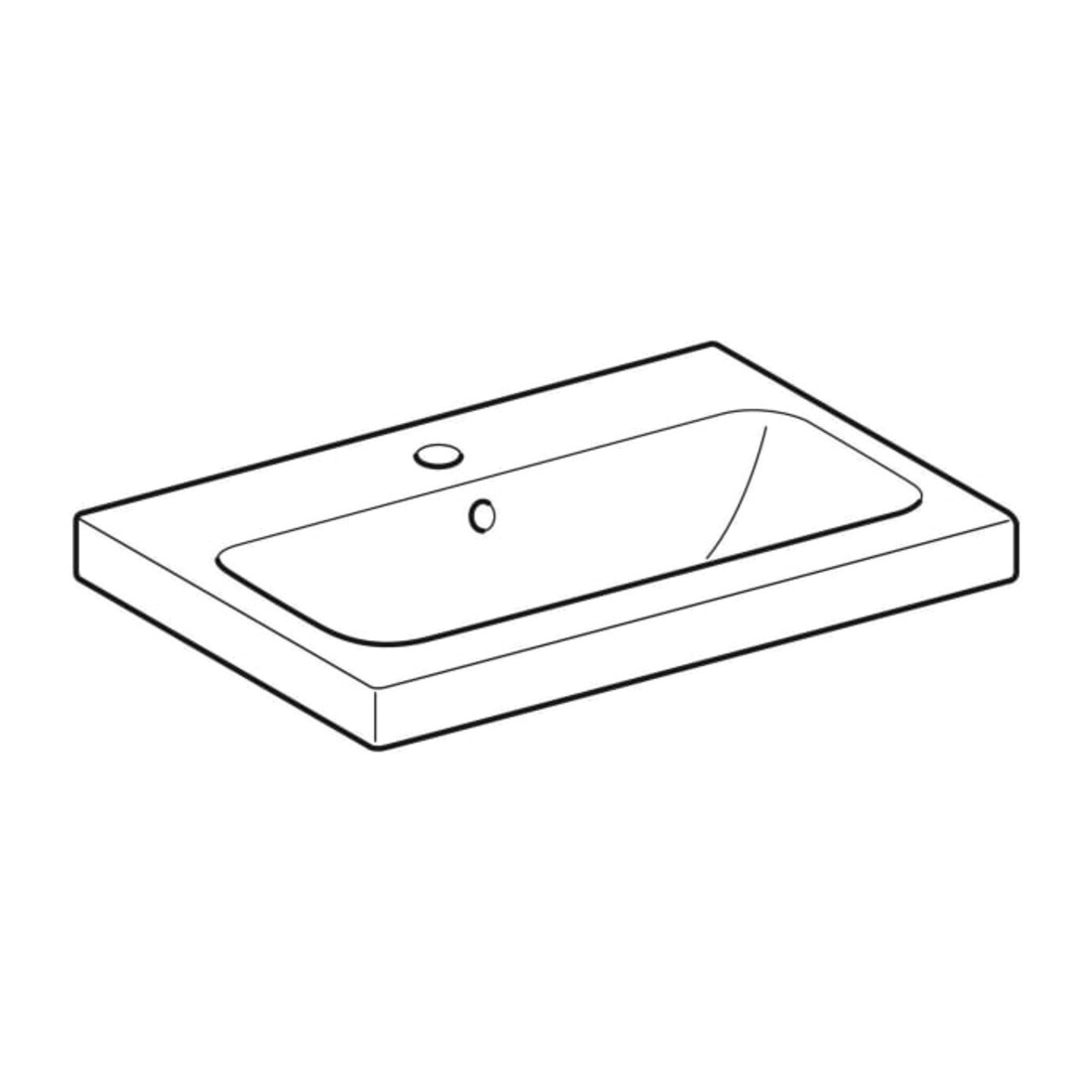 Geberit Waschtisch iCon Light 60x42cm, Hahnl. mit., m ÜL, we. KeraTect