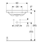 Geberit Waschtisch iCon Light 60x42cm, Hahnl. mit., m ÜL, we. KeraTect-5