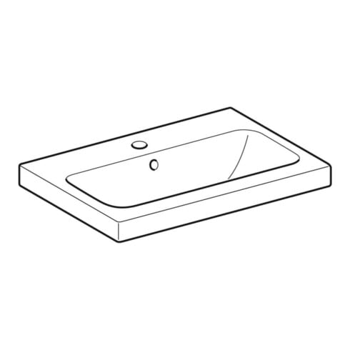 Geberit Waschtisch iCon Light 60x42cm, Hahnl. mit., mit Überlauf, weiß