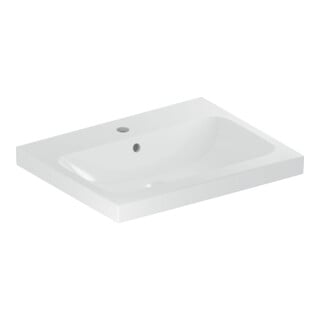 Geberit Waschtisch iCon Light 60x48cm, Hahnl. mit., m ÜL, we. KeraTect