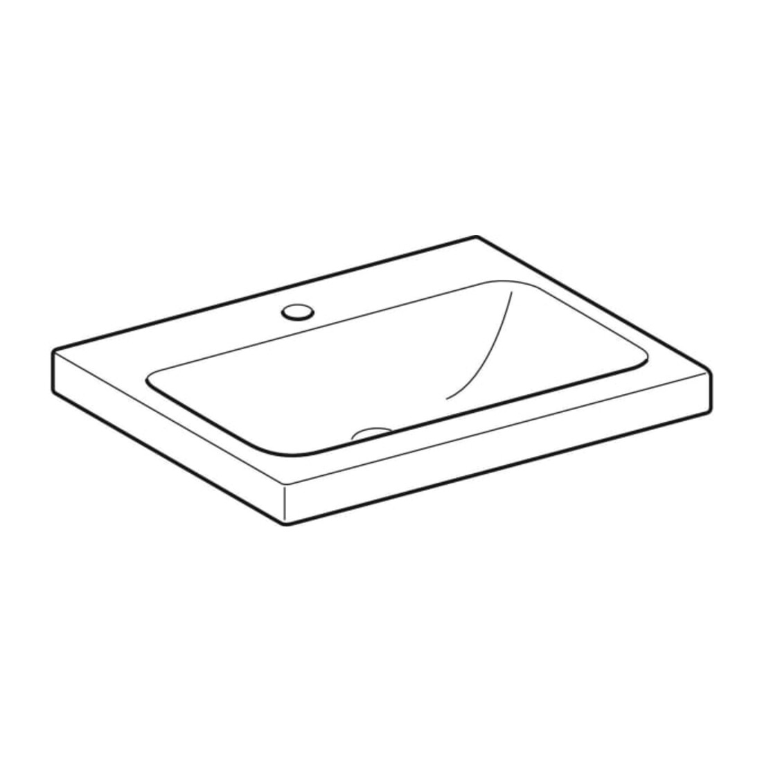 Geberit Waschtisch iCon Light 60x48cm, Hahnl. mit., o. Überlauf, weiß