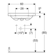 Geberit Waschtisch iCon Light 60x48cm, Hahnl. mit., o. ÜL, we. K-Tect-5
