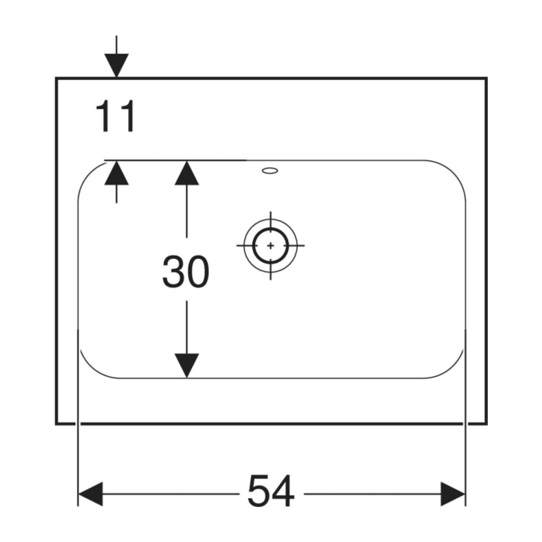 Geberit Waschtisch iCon Light 60x48cm, o. Hahnl., o. ÜL, weiß KeraTect