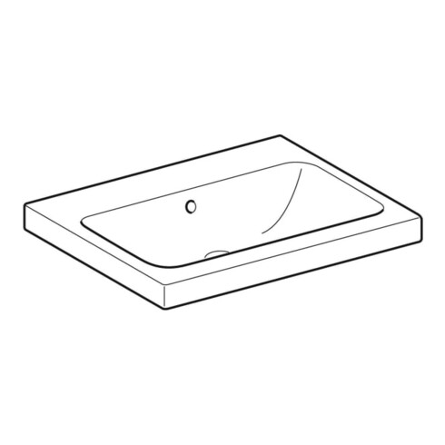Geberit Waschtisch iCon Light 60x48cm, o. Hahnloch, mit Überlauf, weiß