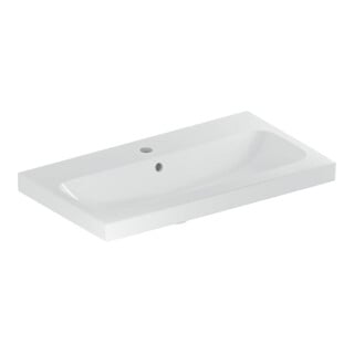 Geberit Waschtisch iCon Light 75x42cm, Hahnl. mit., m ÜL, we. KeraTect
