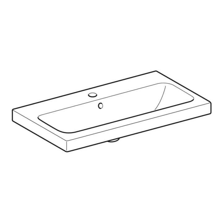 Geberit Waschtisch iCon Light 75x42cm, Hahnl. mit., m ÜL, we. KeraTect