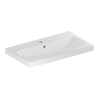 Geberit Waschtisch iCon Light 75x42cm, Hahnl. mit., mit Überlauf, weiß