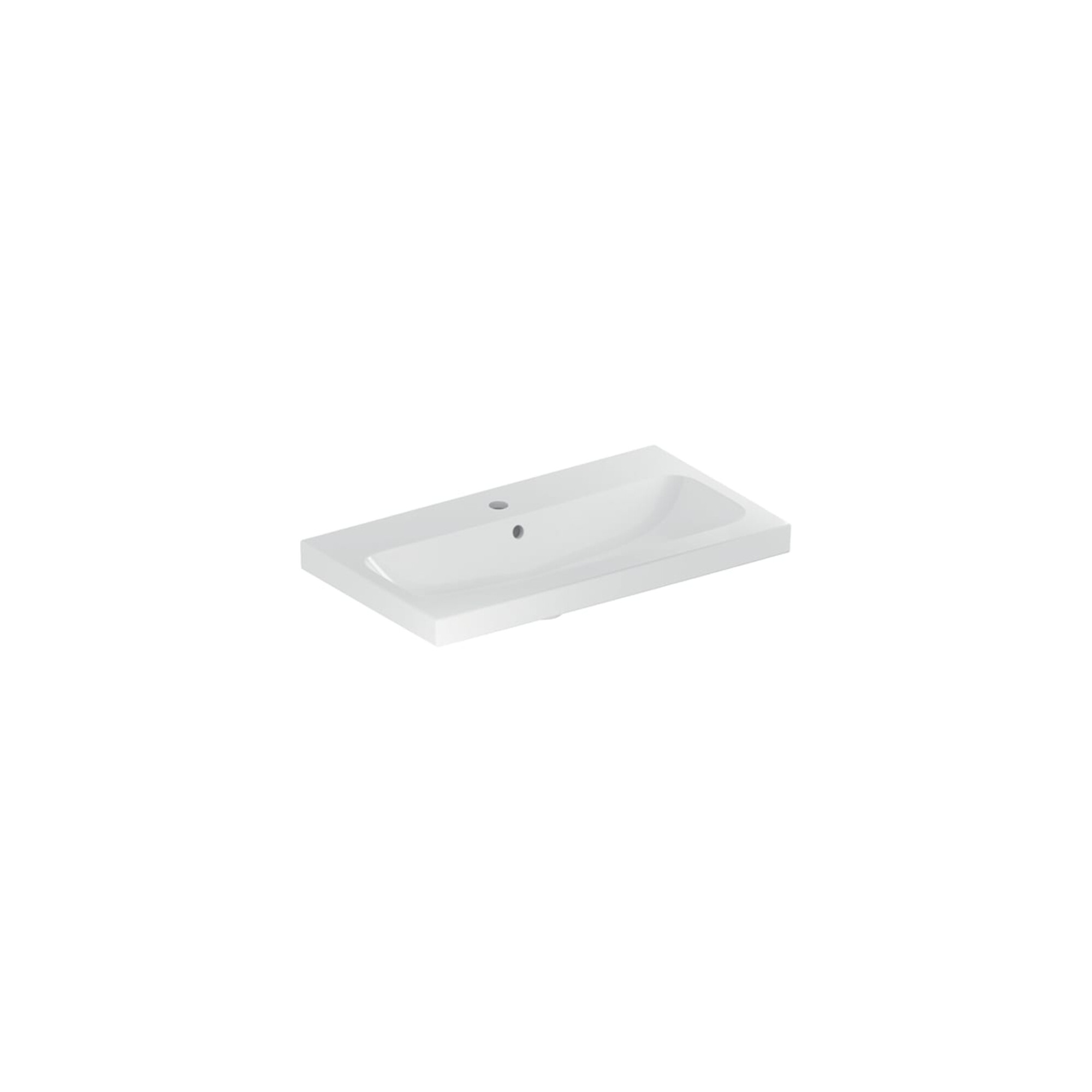 Geberit Waschtisch iCon Light 75x42cm, Hahnl. mit., mit Überlauf, weiß