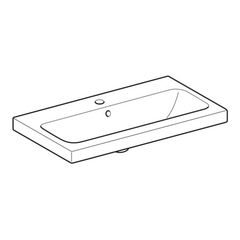 Geberit Waschtisch iCon Light 75x42cm, Hahnl. mit., mit Überlauf, weiß