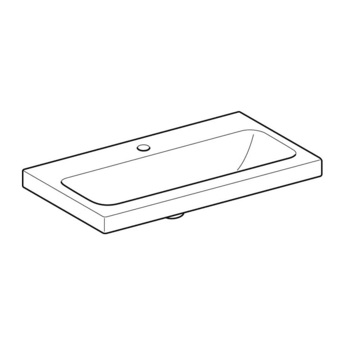 Geberit Waschtisch iCon Light 75x42cm, Hahnl. mit., o. Überlauf, weiß
