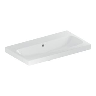 Geberit Waschtisch iCon Light 75x42cm, o. Hahnl., m ÜL, weiß KeraTect