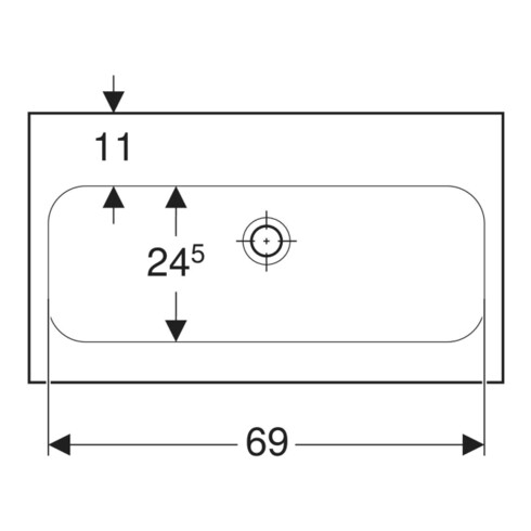 Geberit Waschtisch iCon Light 75x42cm, o. Hahnl., o. ÜL, weiß KeraTect