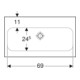 Geberit Waschtisch iCon Light 75x42cm, o. Hahnl., ohne Überlauf, weiß-2
