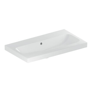 Geberit Waschtisch iCon Light 75x42cm, o. Hahnloch, mit Überlauf, weiß