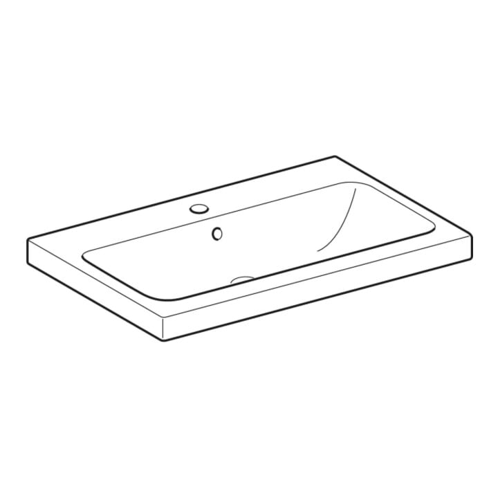 Geberit Waschtisch iCon Light 75x48cm, Hahnl. mit., m ÜL, we. KeraTect