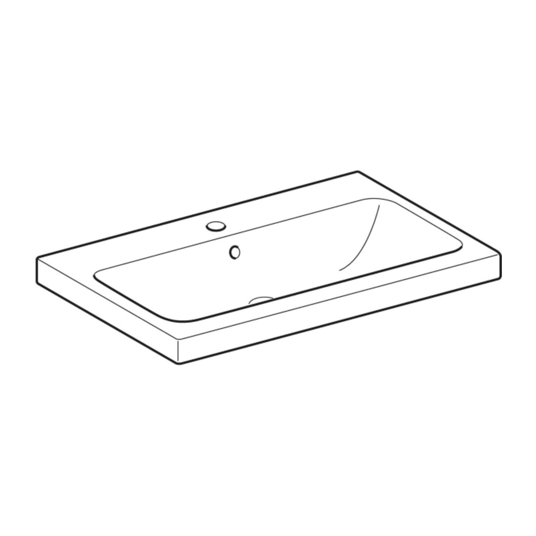 Geberit Waschtisch iCon Light 75x48cm, Hahnl. mit., mit Überlauf, weiß
