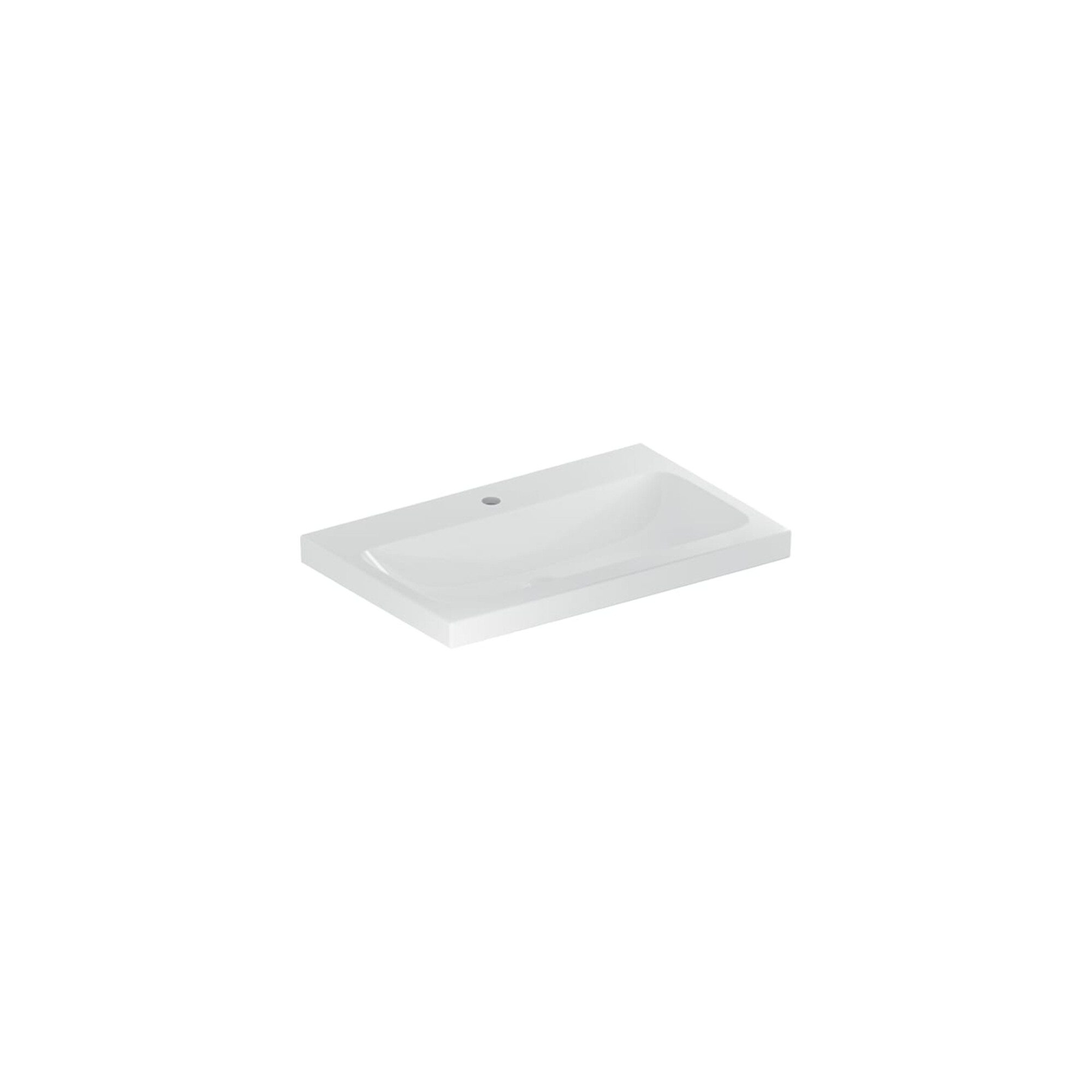 Geberit Waschtisch iCon Light 75x48cm, Hahnl. mit., o. Überlauf, weiß