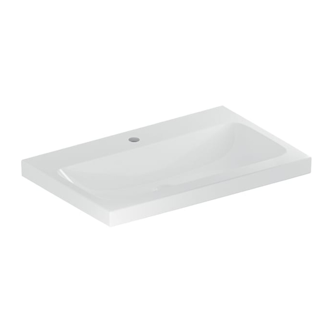 Geberit Waschtisch iCon Light 75x48cm, Hahnl. mit., o. Überlauf, weiß