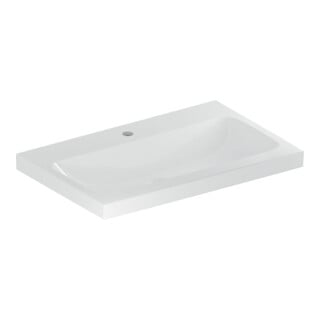 Geberit Waschtisch iCon Light 75x48cm, Hahnl. mit., o. ÜL, we. K-Tect