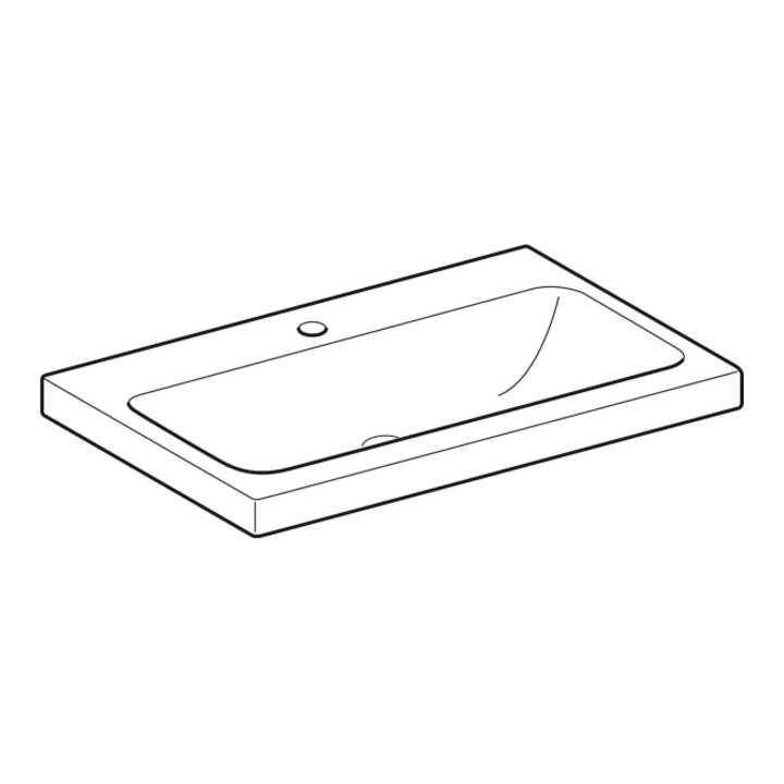 Geberit Waschtisch iCon Light 75x48cm, Hahnl. mit., o. ÜL, we. K-Tect