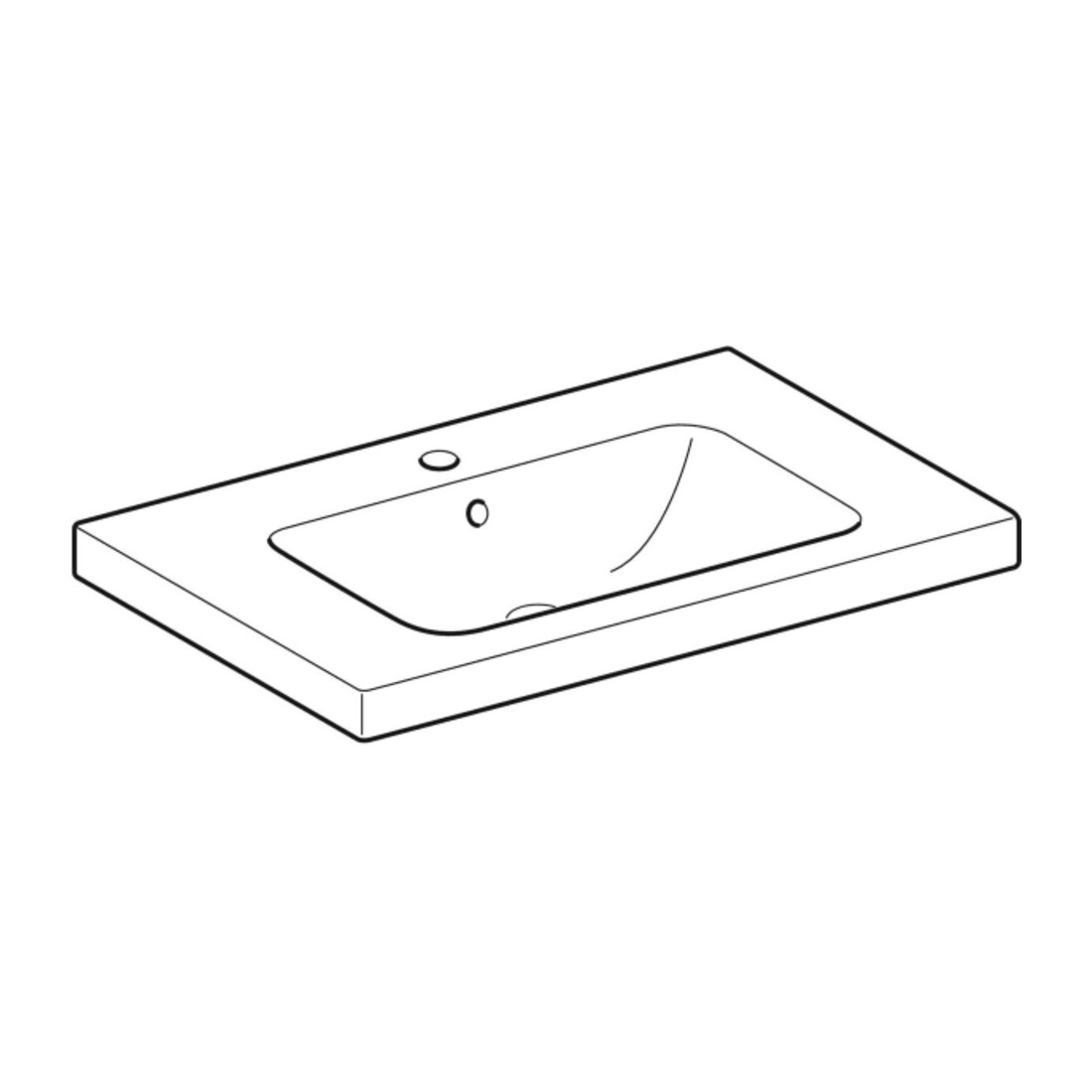 Geberit Waschtisch iCon Light 75x48cm, HL mi, m Ü, m Abl, we. K-Tect