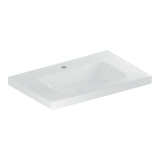 Geberit Waschtisch iCon Light 75x48cm, HL mi, o Ü, m Abl, we. K-Tect