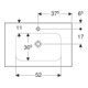 Geberit Waschtisch iCon Light 75x48cm, HL mi, o Ü, m Abl, we. K-Tect-4