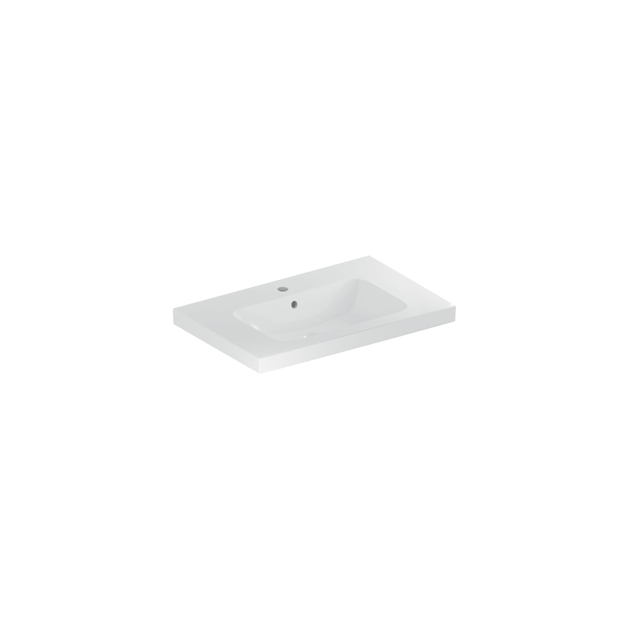 Geberit Waschtisch iCon Light 75x48cm, HL mit., m ÜL, m Ablagefl., we.