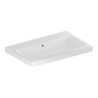 Geberit Waschtisch iCon Light 75x48cm, o. Hahnl., m ÜL, weiß KeraTect
