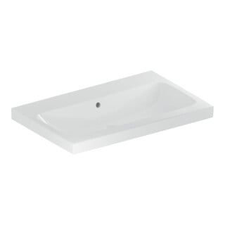 Geberit Waschtisch iCon Light 75x48cm, o. Hahnloch, mit Überlauf, weiß