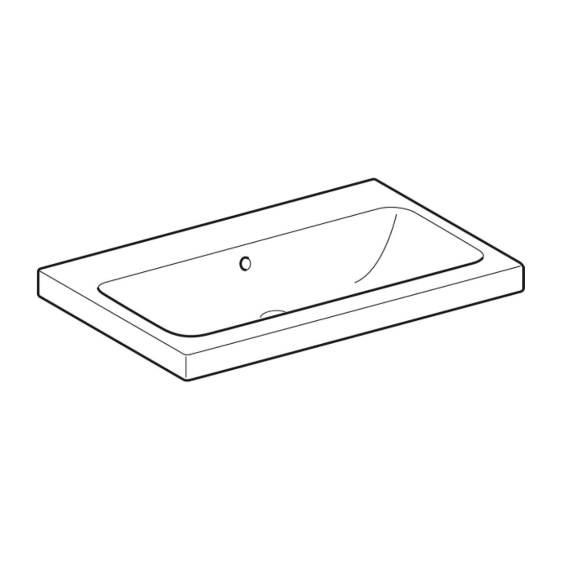 Geberit Waschtisch iCon Light 75x48cm, o. Hahnloch, mit Überlauf, weiß